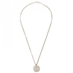 Pre Owned Chopard Happy Spirit Diamond White Gold Pendant & Double Chain Necklace