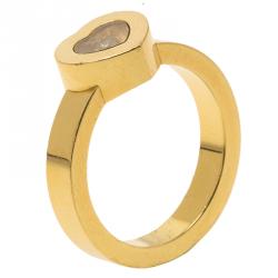 Chopard Miss Happy Diamond & Yellow Gold Ring Size 52