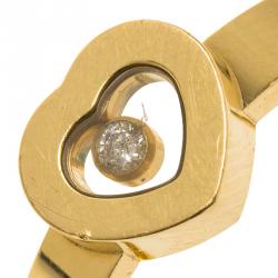 Chopard Miss Happy Diamond & Yellow Gold Ring Size 52