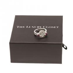 Chopard Happy Diamonds Sapphire Diamond White Gold Ring Size 56