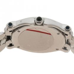 Pre Owned Chopard White Stainless Steel Diamond Happy Sport Women's Wristwatch 29MM