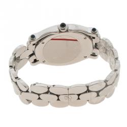 Pre Owned Chopard White Stainless Steel Diamond Happy Sport Women's Wristwatch 29MM