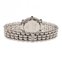 Pre Owned Chopard Blue Mother of Pearl Stainless Steel Happy Sport Women's Wristwatch 26MM