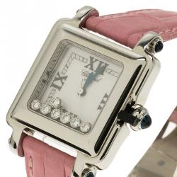 Pre Owned Chopard White Stainless Steel Happy Sport Women's Wristwatch 27MM
