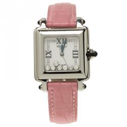 Pre Owned Chopard White Stainless Steel Happy Sport Women's Wristwatch 27MM