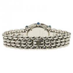 Pre Owned Chopard Mother of Pearl Stainless Steel Happy Sport Diamond Women's Wristwatch 26MM