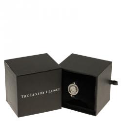 Pre Owned ساعة يد نسائية شوبارد هابي دياموندز أيكون ذهب أبيض عيار 18 وألماس فضية 25مم