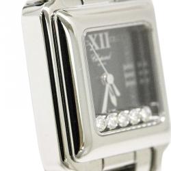 Pre Owned Chopard Black Stainless Steel Happy Sport Women's Wristwatch 23MM