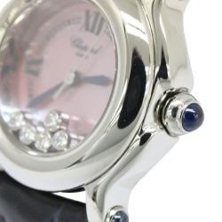 Pre Owned Chopard Pink Mother of Pearl Stainless Steel Happy Sport Women's Wristwatch 26MM