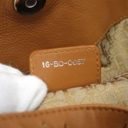 Pre Owned Dior Brown Leather Woven Charm Hobo