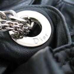 Pre Owned حقيبة ديور لو ترينتا جلد خروف أسود كاناج مبطن للكتف