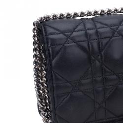 Pre Owned Dior Black Cannage Quilted Calfskin Miss Dior Promenade Pouch Clutch Bag