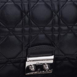 Pre Owned Dior Black Cannage Quilted Calfskin Miss Dior Promenade Pouch Clutch Bag