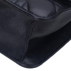 Pre Owned Dior Black Cannage Quilted Calfskin Miss Dior Promenade Pouch Clutch Bag