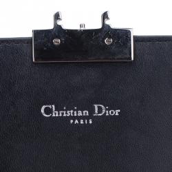 Pre Owned Dior Black Cannage Quilted Calfskin Miss Dior Promenade Pouch Clutch Bag