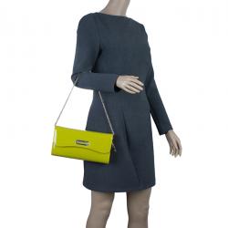 Christian Louboutin Yellow Patent Leather Riviera Clutch