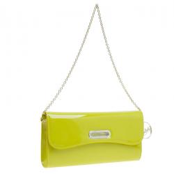 Christian Louboutin Yellow Patent Leather Riviera Clutch