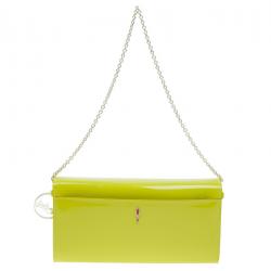 Christian Louboutin Yellow Patent Leather Riviera Clutch