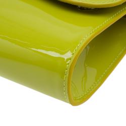 Christian Louboutin Yellow Patent Leather Riviera Clutch