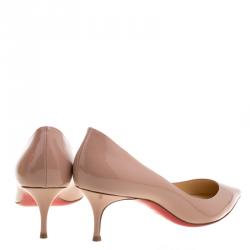 Pre Owned Christian Louboutin Beige Patent Leather Pigalle Follies Pumps Size 40