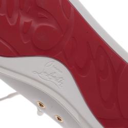 Pre Owned Christian Louboutin White Leather Rush Spiked Sneakers Size 40