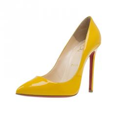Christian Louboutin Yellow Patent Pigalle Pumps Size 39.5