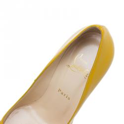 Pre Owned Christian Louboutin Yellow Patent Pigalle Pumps Size 39.5