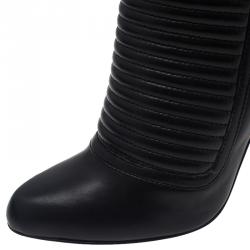 Pre Owned Christian Louboutin Black Lambskin Ankle Boots Size 39