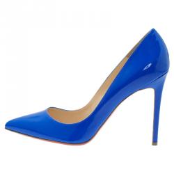 Pre Owned Christian Louboutin Blue Patent So Kate Pumps Size 41