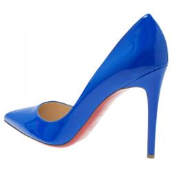Pre Owned Christian Louboutin Blue Patent So Kate Pumps Size 41