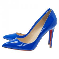 Pre Owned Christian Louboutin Blue Patent So Kate Pumps Size 41