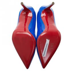 Pre Owned Christian Louboutin Blue Patent So Kate Pumps Size 41