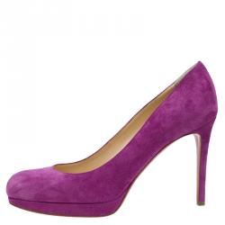 Pre Owned Christian Louboutin Pink Suede New Simple Pumps Size 38