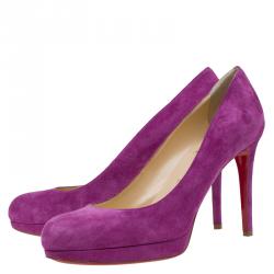 Pre Owned Christian Louboutin Pink Suede New Simple Pumps Size 38
