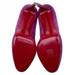 Pre Owned Christian Louboutin Pink Suede New Simple Pumps Size 38