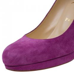 Pre Owned Christian Louboutin Pink Suede New Simple Pumps Size 38