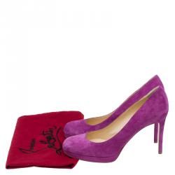 Pre Owned Christian Louboutin Pink Suede New Simple Pumps Size 38