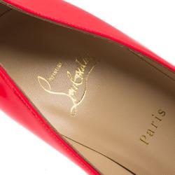 Pre Owned Christian Louboutin Neon Pink Patent Bianca Platform Pumps Size 39