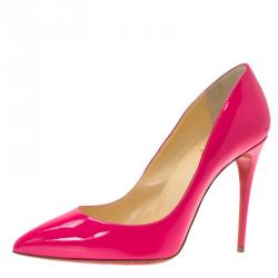 Pre Owned حذاء كعب عالي كريستيان لوبوتان سو كيت جلد وردي مقاس 38