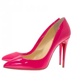 Pre Owned حذاء كعب عالي كريستيان لوبوتان سو كيت جلد وردي مقاس 38