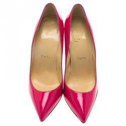 Pre Owned حذاء كعب عالي كريس تيان لوبوتان سو كيت جلد وردي مقاس 38