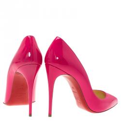 Pre Owned حذاء كعب عالي كريستيان لوبوتان سو كيت جلد وردي مقاس 38