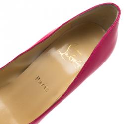 Pre Owned حذاء كعب عالي كريستيان لوبوتان سو كيت جلد وردي مقاس 38