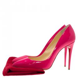 Pre Owned حذاء كعب عالي كريستيان لوبوتان سو كيت جلد وردي مقاس 38