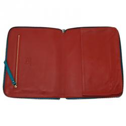 Pre Owned Christian Louboutin Teal Spiked Leather Cris iPad Case  