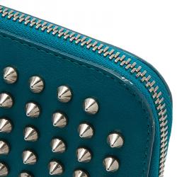 Pre Owned Christian Louboutin Teal Spiked Leather Cris iPad Case  