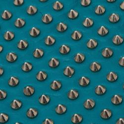 Pre Owned Christian Louboutin Teal Spiked Leather Cris iPad Case  