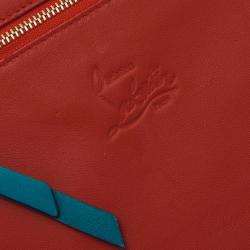 Pre Owned Christian Louboutin Teal Spiked Leather Cris iPad Case  