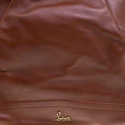 Pre Owned Christian Louboutin Brown Leather Justine Fringed Hobo