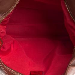 Pre Owned Christian Louboutin Brown Leather Justine Fringed Hobo